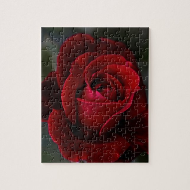 Puzzle Rose rouge de velours de Romance (Vertical)