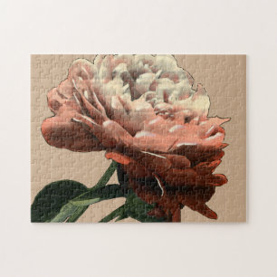 Puzzle Rose rouge rouge avec les accents blancs