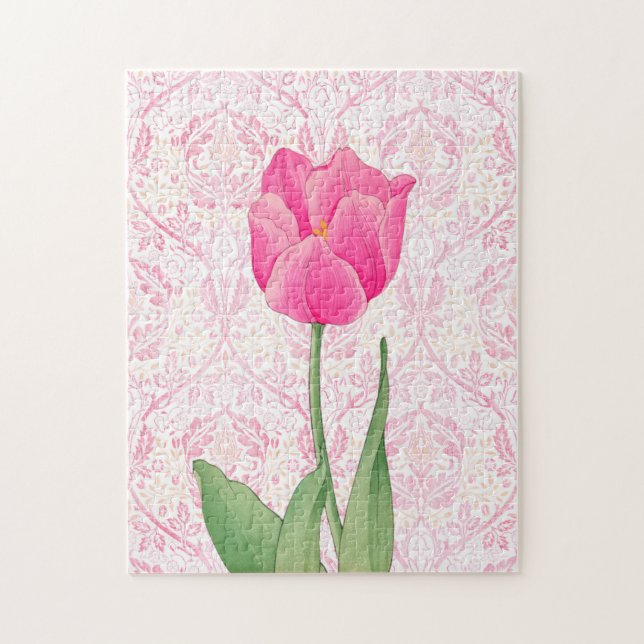 Puzzle rose Tulip de style vintage (Vertical)