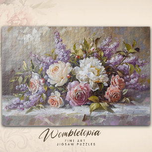 Puzzle Rose vintage & Bouquet Lilac Art Floral