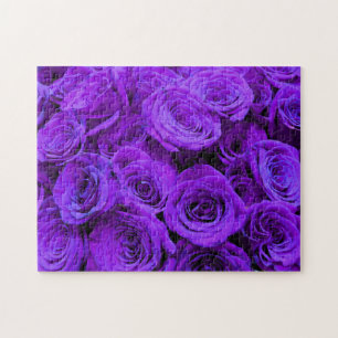 Puzzle Rose violet - photo florale romantique