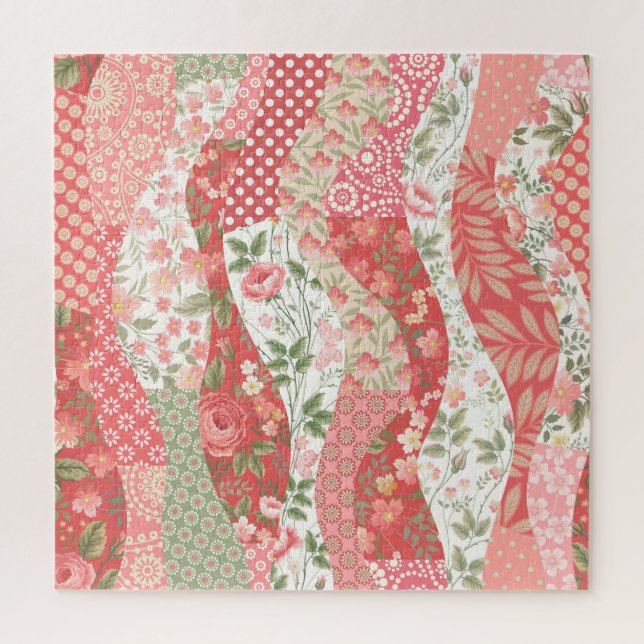 Puzzle Roses de Patchwork : conception motif transparente (Vertical)