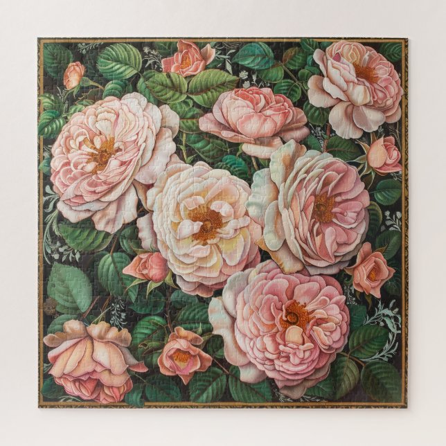 Puzzle Roses rose pâle (Vertical)