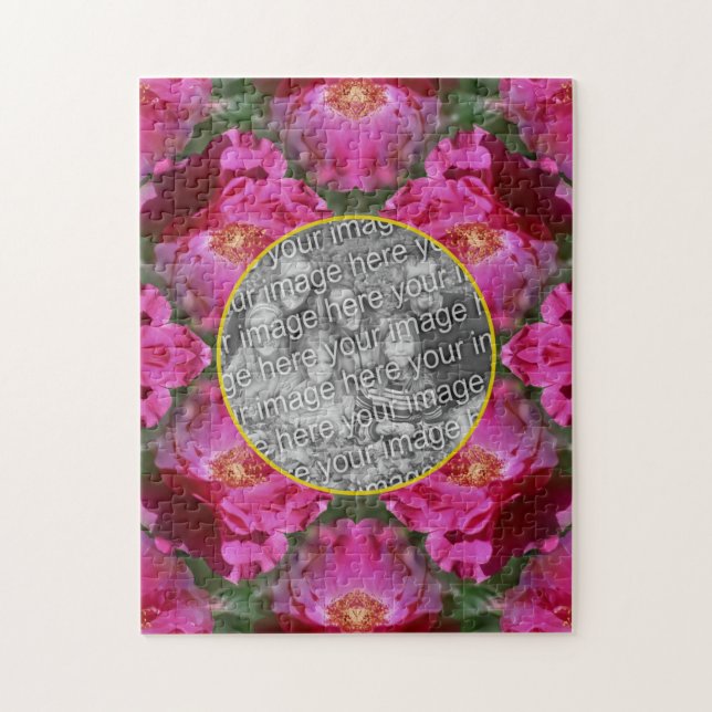 Puzzle Roses Roses Roses Florales Abstrait Cadre Ajouter  (Vertical)