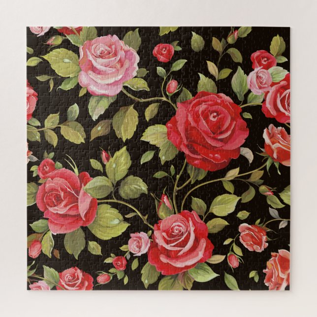 Puzzle Roses roses roses : motif floral élégant. (Vertical)