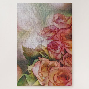Puzzle Roses Rouges Dans La Lumière Du Soleil Appliquée
