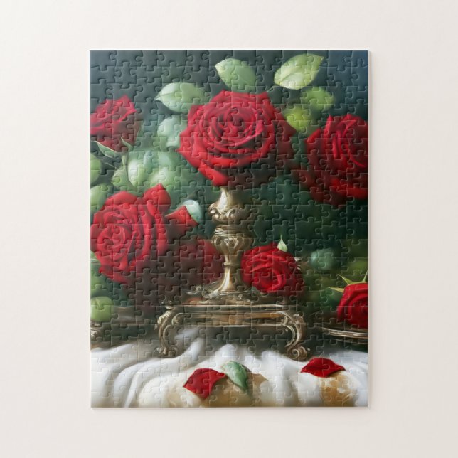 Puzzle Roses rouges florales vintages (Vertical)