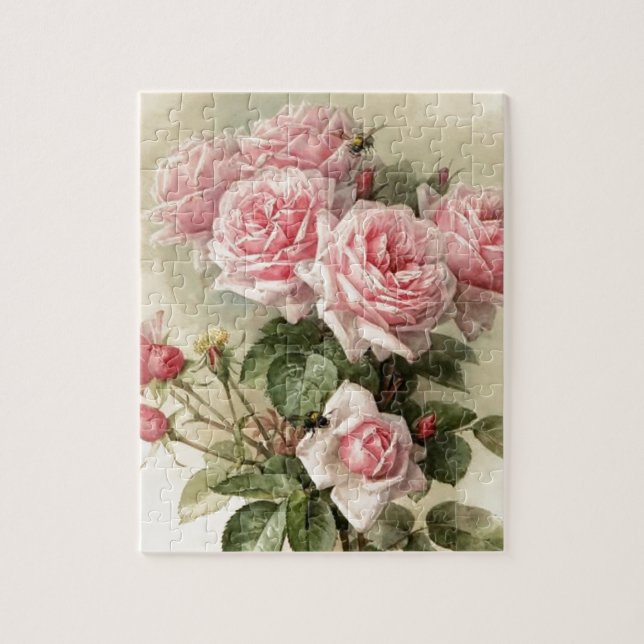 Puzzle Roses victoriens roses chics minables (Vertical)