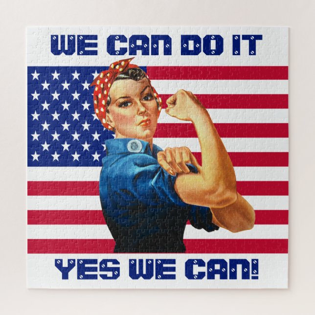 Puzzle Rosie le Riveter avec le Slogan Motivationnel du d (Vertical)