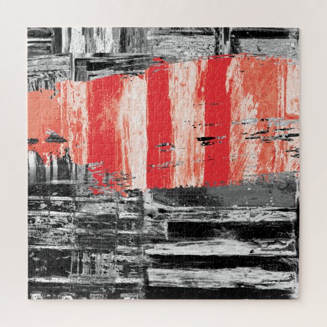 Puzzle – Rotes Puls Abstraktes Design (Vertikal)