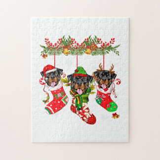 Puzzle Rottweiler en Chaussettes Noël Noël Noël Chapeau N
