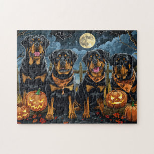 Puzzle Rottweiler Halloween Éffrayant