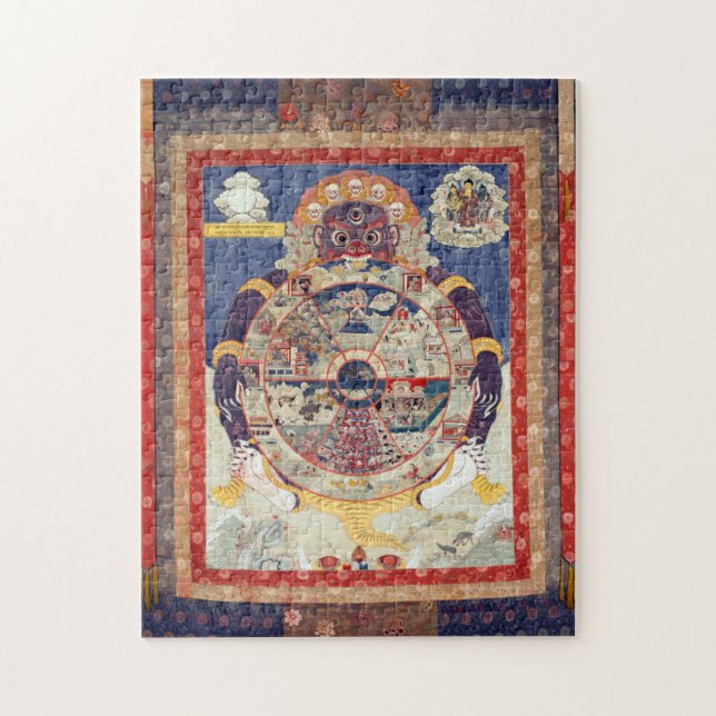 Puzzle Roue tibétaine du cycle de vie de Samsara (Vertical)