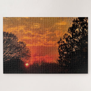 puzzle rouge couché de soleil 24