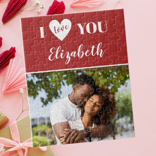 Puzzle Rouge romantique Photo Je t'aime Saint-Valentin
