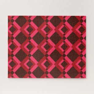 Puzzle Rouge, rose, audacieux, animé, cool, géométrique t
