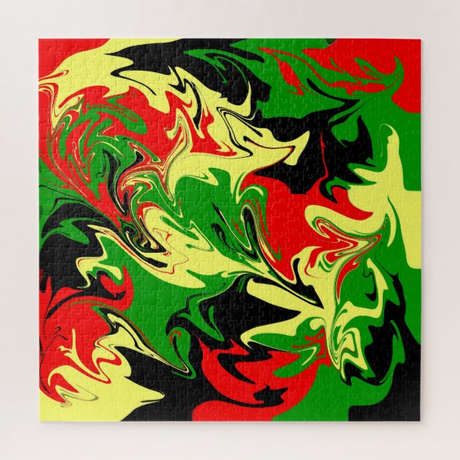 Puzzle Rouges, Jaunes, Noires et Vertes (Vertical)