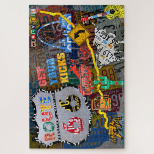 Puzzle Route 66 Collage License Plate Art