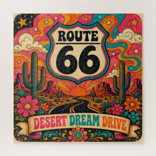 Puzzle Route 66 Desert Dream Drive Activité Groovy Rétro