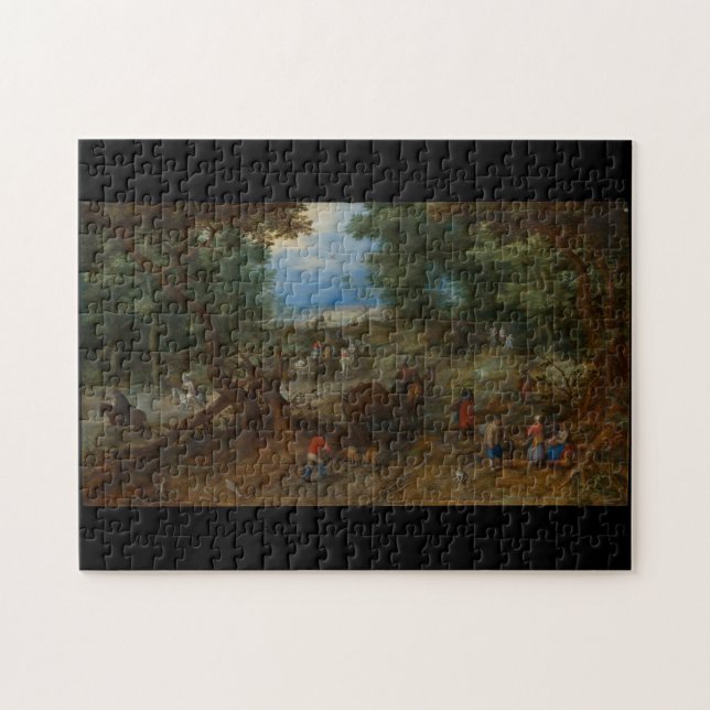 Puzzle Route des bois avec voyageurs 1607 Jan Brueghel (Horizontal)