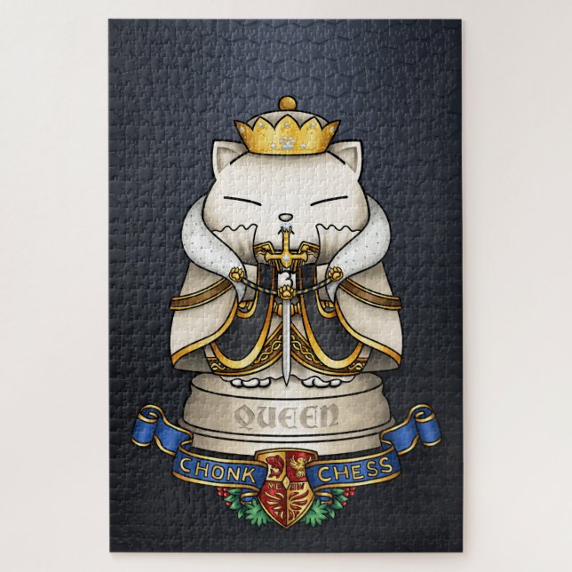 Puzzle Royal Cat Chess Queen Piece (Vertical)