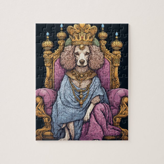 Puzzle Royal Coronation King Charles Dog Funny (Vertical)