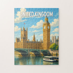 Puzzle Royaume-Uni Illustration Voyage Art Vintage