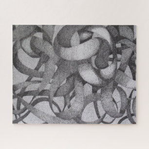 Puzzle Rubans Abstraits Monochrome Noir Blanc