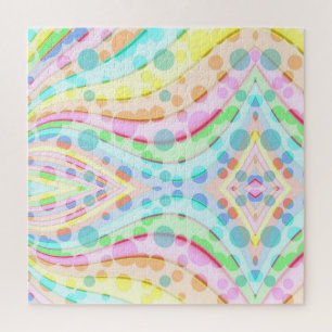 Puzzle Rubans et bulles arc-en-ciel pastel