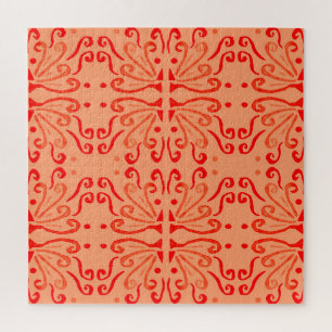 Puzzle Ruby Floral : Motif géométrique tribal.