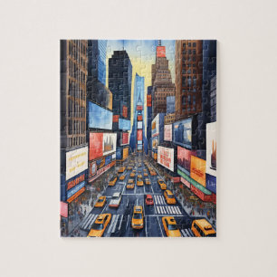 Puzzle Rue animée abstraite de New York Voyage