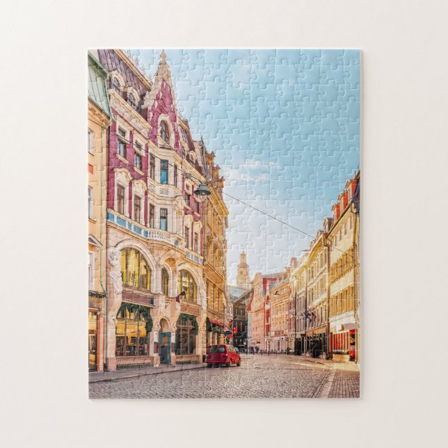 Puzzle Rue de la vieille ville Riga Lettonie (Vertical)