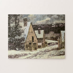 Puzzle Rue du Village français en hiver (Gustave Courbet)