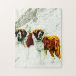 Puzzle rugueux et lisse St Bernard - peinture