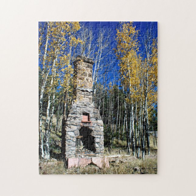 Puzzle Ruine de rein parmi les arbres d'automne (Vertical)