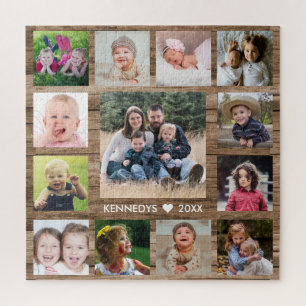 Puzzle Rustic Barnwood 13 Family Photo Collage