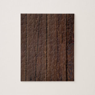 Puzzle Rustic Dark Brown Wood Wooden Fence Country Style
