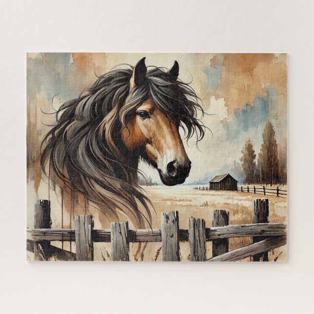 Puzzle Rustic Draft Horse (Horizontal)