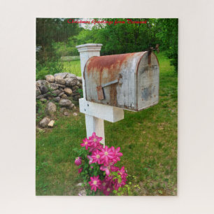 Puzzle Rustic Mail Box Vermont.Christmas Greetings