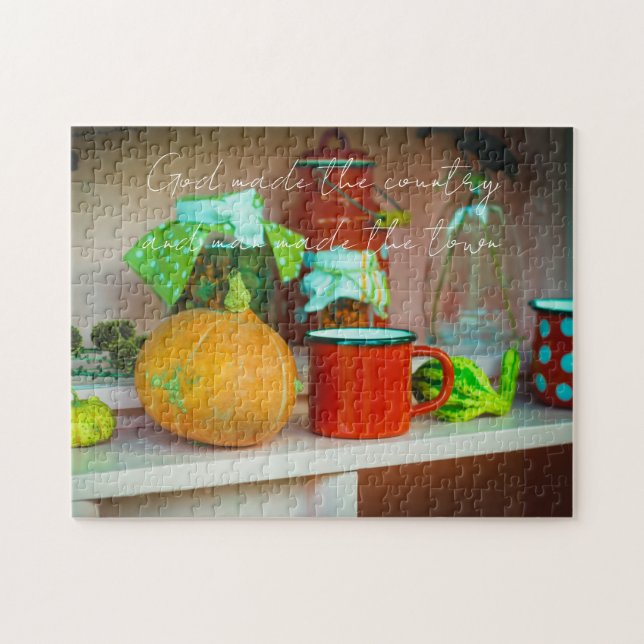 Puzzle Rustic Still Life avec un Citrouille et une Mug Ro (Horizontal)