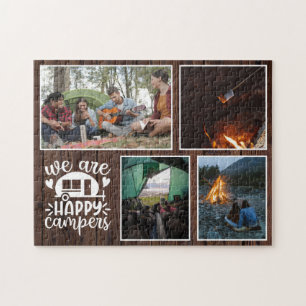 Puzzle Rustic Wood Camping 4 Photo Collage Keepsaké