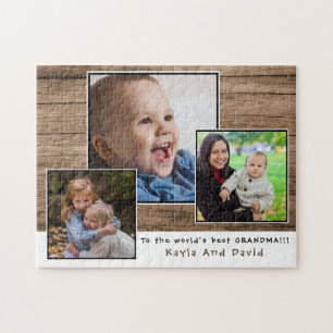Puzzle Rustic Wood Worlds Meilleur Collage photo de grand