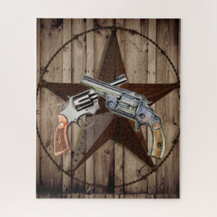 Puzzle rustique texas étoile cowboy pistolets pays de l'o