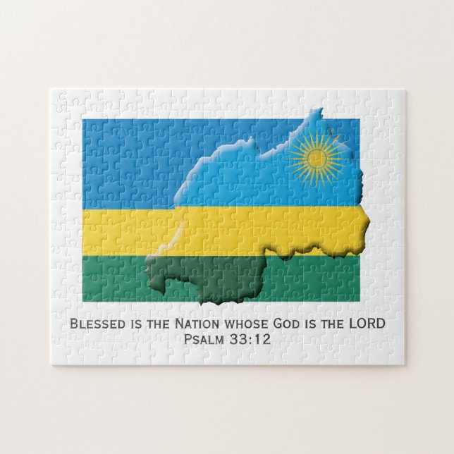 Puzzle RWANDA | Blessed Nation | DRAPEAU RWANDAN (Horizontal)