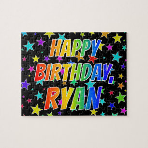 Puzzle "RYAN" Prénom, amusant "HEUREUX ANNIVERSAIRE"