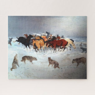 Puzzle Sabots volants Attaque de meute de loups contre de