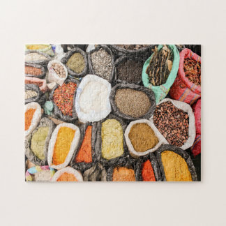 Puzzle Sacs de graines et d'épices Marché aux épices Équa