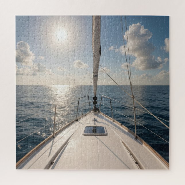 Puzzle Sailboat On Calm Ocean Water (Vertical)