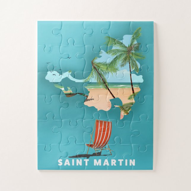Puzzle Saint Martin Carte illustrée. (Vertical)
