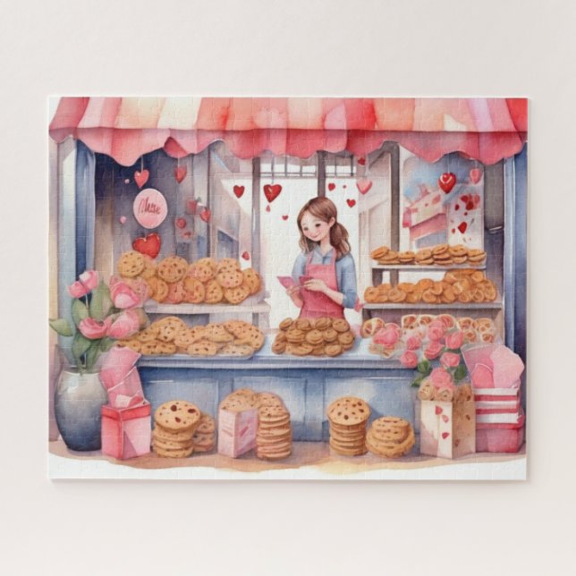 Puzzle Saint Valentin Cookie Shop Aquarelle (Horizontal)